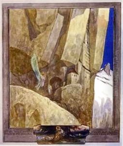Illustration from Dante's 'Divine Comedy', Paradise, Canto XXI by Franz von (Choisy Le Conin) Bayros