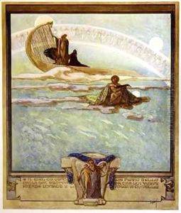 Illustration from Dante's 'Divine Comedy', Paradise, Canto II