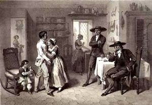 George and Eliza with the Quakers, plate 7 from 'Uncle Tom's Cabin'