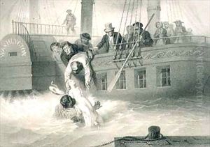 Tom Saves Evangeline, plate 4 from 'Uncle Tom's Cabin' by Adolphe Jean-Baptiste Bayot