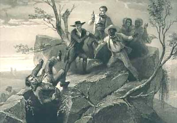 The Fight Between George and Tom Loker, plate 8 from 'Uncle Tom's Cabin' - view 1
