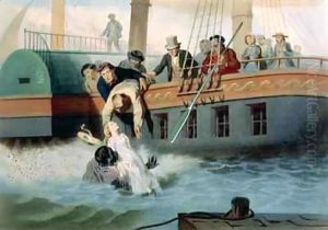 Tom Saves Evangeline, plate 4 from 'Uncle Tom's Cabin' 2 by Adolphe Jean-Baptiste Bayot
