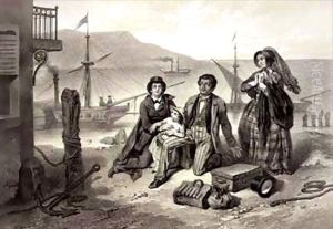 The Arrival in Canada, plate 12 from 'Uncle Tom's Cabin' by Adolphe Jean-Baptiste Bayot