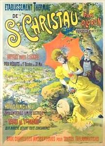 Poster advertising the hotel of St Christau par Oloron
