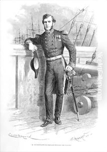 Commander Doudart De Lagree (1823-68) French explorer who led the Mekong River Expedition 1866-88 by Emile Antoine Bayard