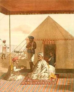 A Mahratta Pandit and his Family, from 'A Mahratta Camp' by Thomas Baxter