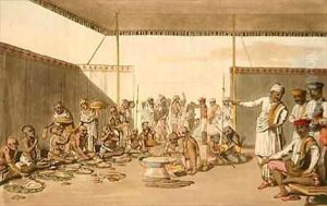 A Marratta Surdar entertaining Brahmuns by Thomas Baxter