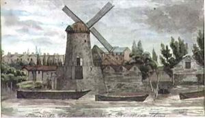 A View of the Windmill at Nine Elms, Lambeth, from Millbank