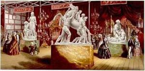 Sculptures - Interior View of the Gerat Exhibition by George Baxter