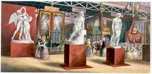 Sculptures - Interior View of the Great Exhibition 3 by George Baxter
