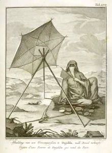 Woman of Dsjidda making flatbread in the desert by Georg Wilhelm Baurenfeind