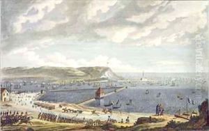 View of the Port and the Roadstead of Boulogne at the Departure of the Flotilla by Jean Jerome Baugean