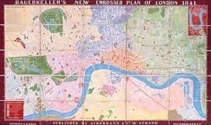 Bauerkeller's New, Embossed, Plan of London by George Bauerkeller