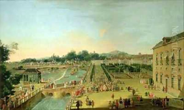 Ferdinand VI (1713-59) and Barbara of Braganza in the gardens of Aranjuez - view 1