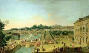 Ferdinand VI (1713-59) and Barbara of Braganza in the gardens of Aranjuez by Francesco Battaglioli