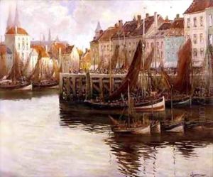 Ostend Harbour by Willem Bataille