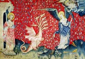 The Woman Receiving Wings to Flee the Dragon by Nicolas Bataille