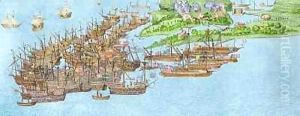 The Encampment of the English Forces near Portsmouth during the Battle of the Solent 8 by James Basire