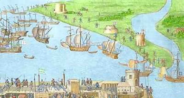 .Loading... Please wait The Encampment of the English Forces near Portsmouth during the Battle of the Solent - view 1