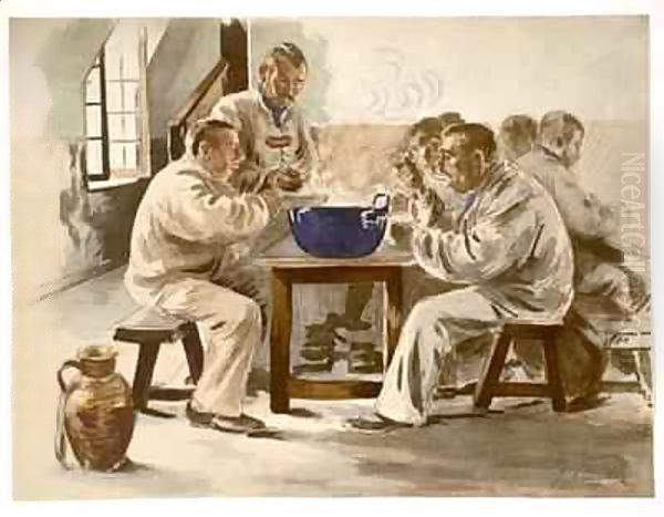 Eating Soup at the Barracks - view 1