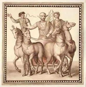 Plate CXXII Gladiators and chariot by Pietro Santi Bartoli