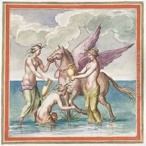 Ms Gen 1496 Plate XXX Pegasus by Pietro Santi Bartoli