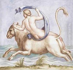 Ms Gen 1496 Plate CXX Rape of Europa by Pietro Santi Bartoli