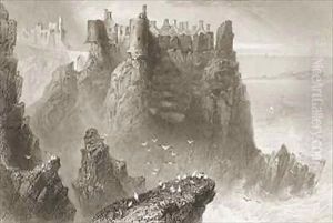 Dunluce Castle, County Antrim, Northern Ireland by William Henry Bartlett