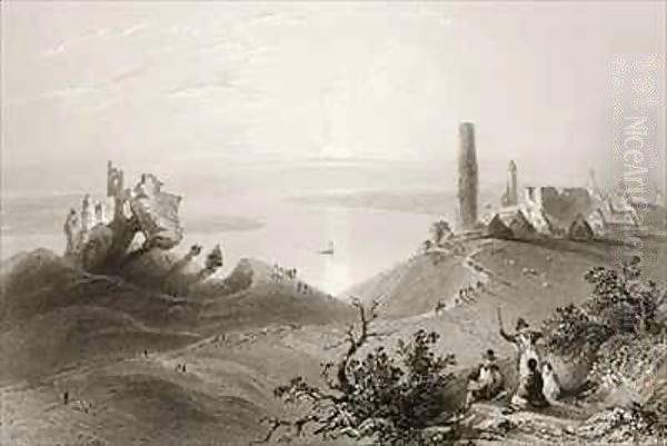 View of the 'Seven Churches of Clonmacnois', County Offaly, Ireland - view 1