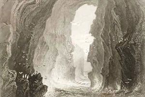 Dunkerry Cave, County Antrim, Northern Ireland by William Henry Bartlett