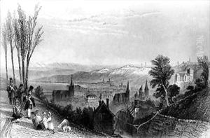 Panorama of Liege, Belgium by William Henry Bartlett