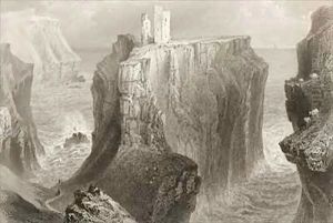 Dunseverick Castle, County Antrim, Northern Ireland by William Henry Bartlett