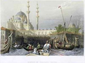 Mosque of Sultana Valide from the Port by William Henry Bartlett