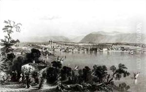 Geneva from Coligny by William Henry Bartlett