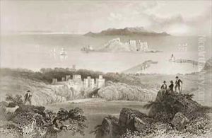 View of Howth Castle, County Dublin, Ireland by William Henry Bartlett