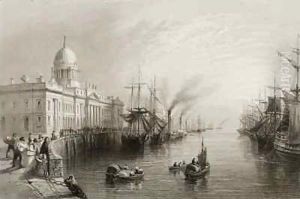 The Custom House, Dublin by William Henry Bartlett