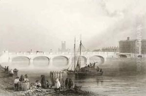 Wellesley Bridge, Limerick, Ireland by William Henry Bartlett