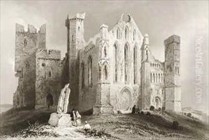 The Rock of Cashel, County Tipperary, Ireland 3 by William Henry Bartlett