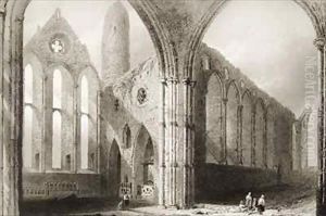 Interior of Hore Abbey, The Rock of Cashel, County Tipperary, Ireland by William Henry Bartlett