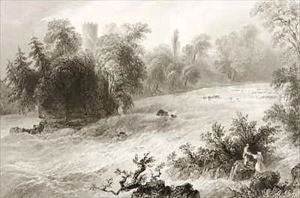 Castleconnell and Doonass Rapids, County Limerick, Ireland by William Henry Bartlett