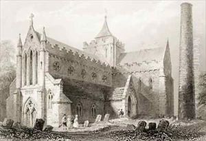 St. Canice's Cathedral, Kilkenny, County Kilkenny, Ireland by William Henry Bartlett