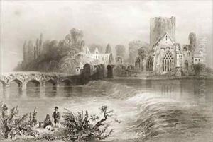 Holycross Abbey, County Tipperary, Ireland by William Henry Bartlett