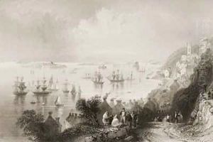 Cobh Harbour, Cork, Ireland by William Henry Bartlett