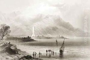Monument to General Ross at Rosstrevor, County Down, Northern Ireland by William Henry Bartlett