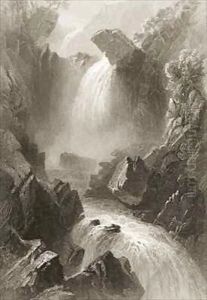 Head of the Devil's Glen, County Wicklow, Ireland by William Henry Bartlett