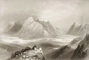 View from Cloonacartin Hill, Connemara, County Galway by William Henry Bartlett
