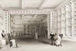 The Oak Room, Malahide Castle, County Dublin, Ireland by William Henry Bartlett