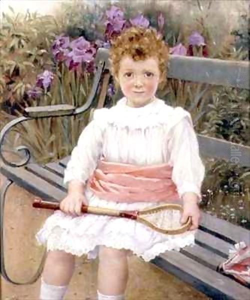 Girl with a Badminton Racket - view 1