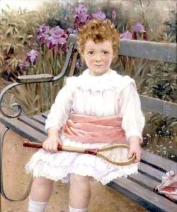 Girl with a Badminton Racket by Charles William Bartlett