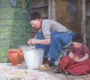 A Sunny Corner in Holland by Charles William Bartlett